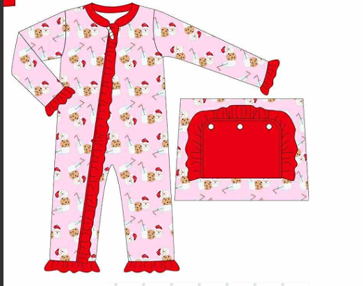 Santa Milk And Cookies Girls Zippy