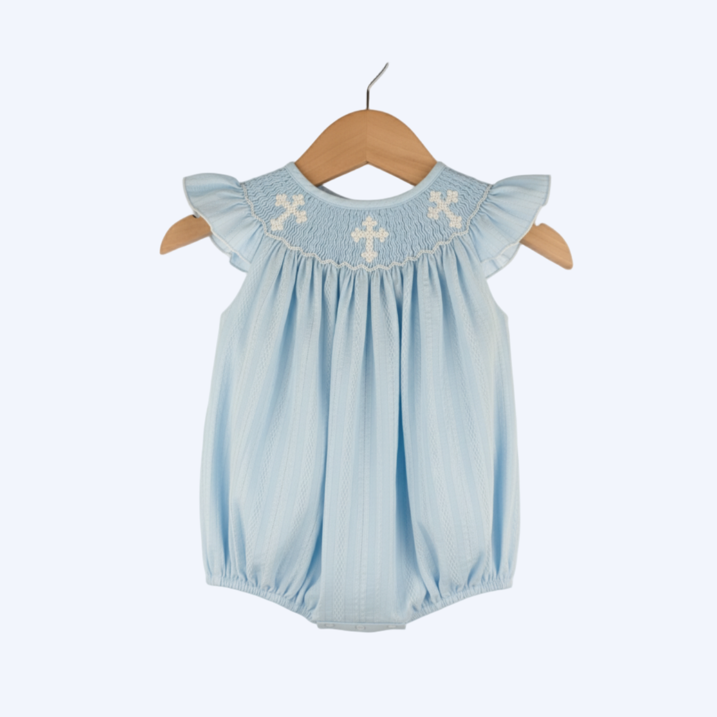 SUNDAY BEST - HANDSMOCKED LIGHT BLUE BUBBLE