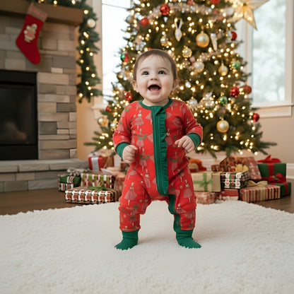 Vintage Christmas Lady Icons - Girls Zippy Romper