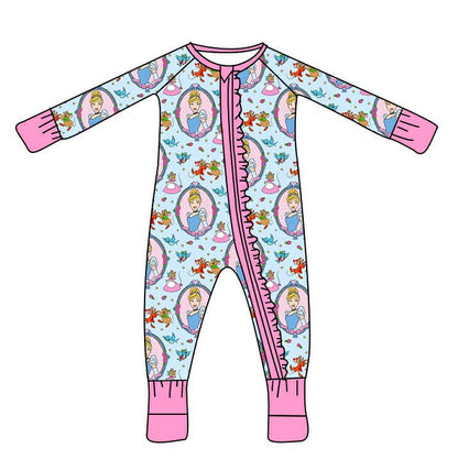 Fairytale Princess Bamboo Two-Way Zip Sleeper with Ruffle Butt