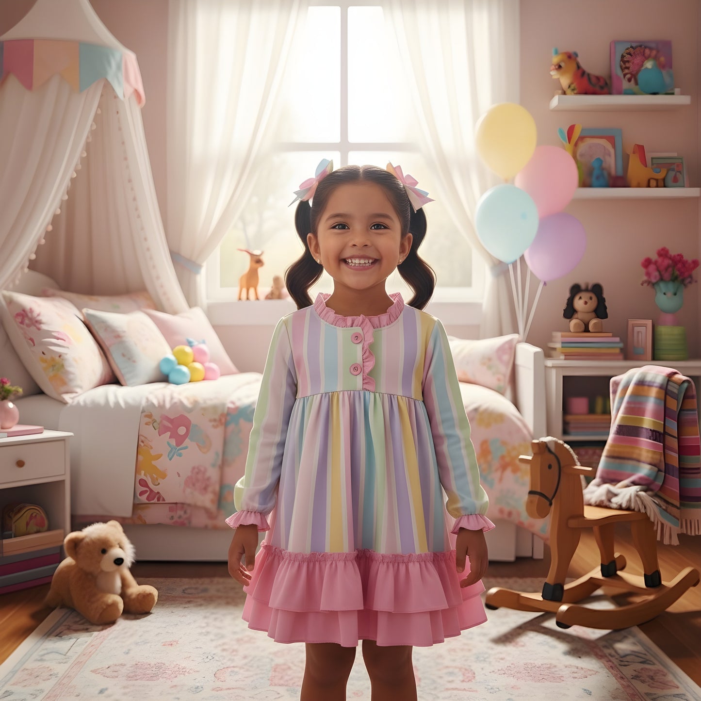 PREPPY PASTEL STRIPE DREAMS NIGHTGOWN