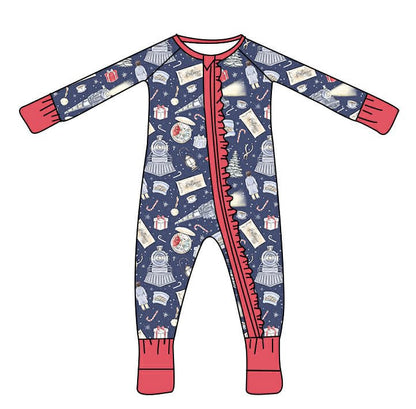 Polar Express "Believe" Christmas Bamboo Ruffle Zippy
