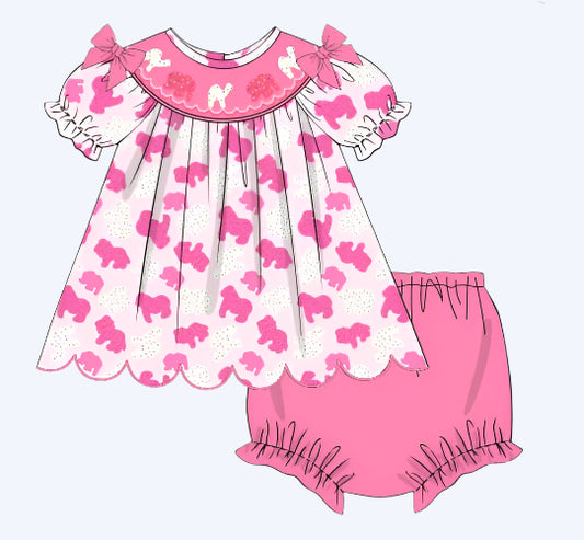 HAND SMOCKED SPRINKLE COOKIES BLOOMER SET - ETA JUNE