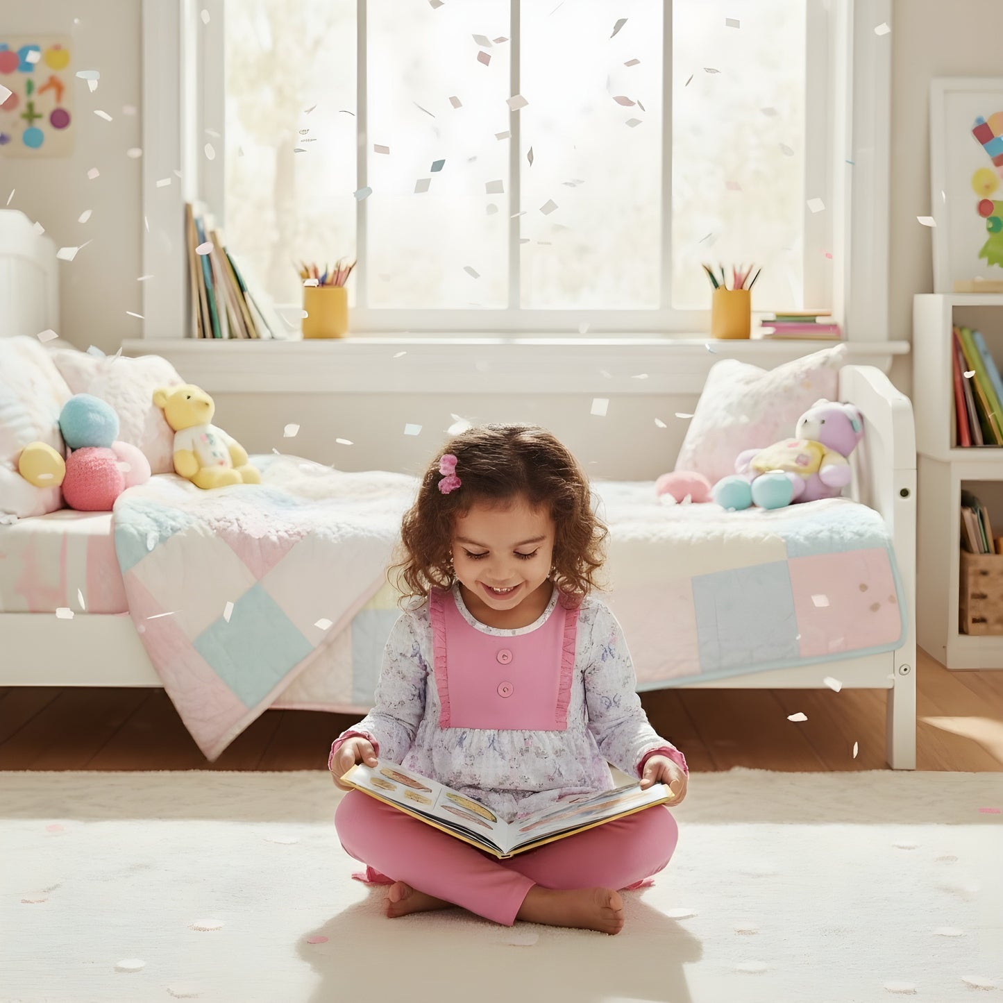 Grandmillennial Floral Girls Bow Pants Set