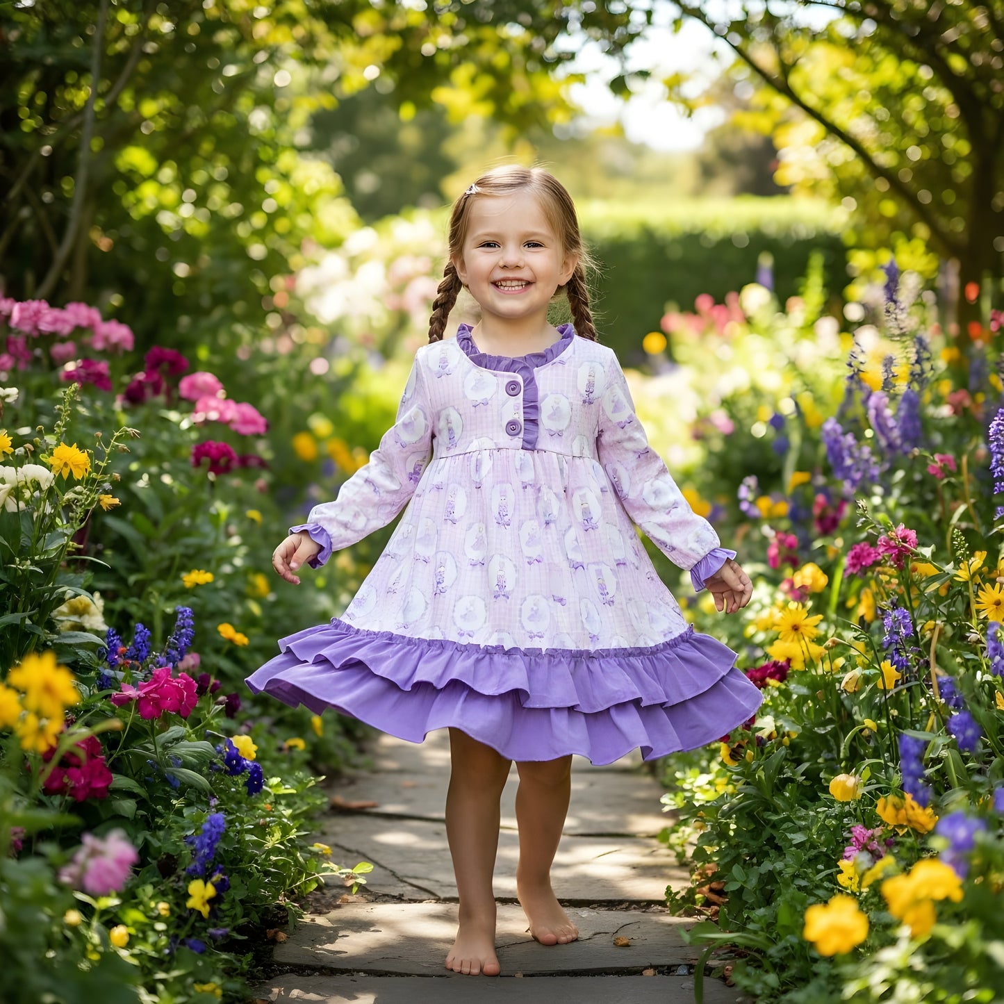 Purple Nutcracker Ballet Ruffle Girls Nightgown