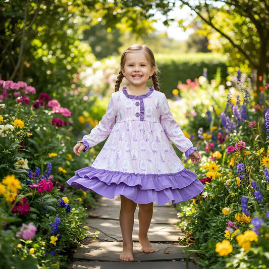 Purple Nutcracker Ballet Ruffle Girls Nightgown