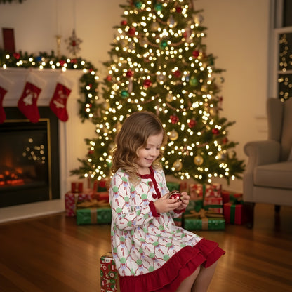 Christmas White Candy Cane Nightgown