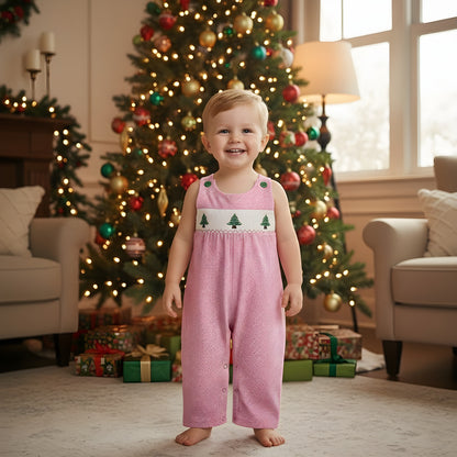 CHRISTMAS BOYS SMOCKED CHRISTMAS TREE JON JON