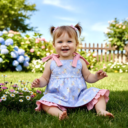 Grandmillennial Easter Bunny Girl Short Set