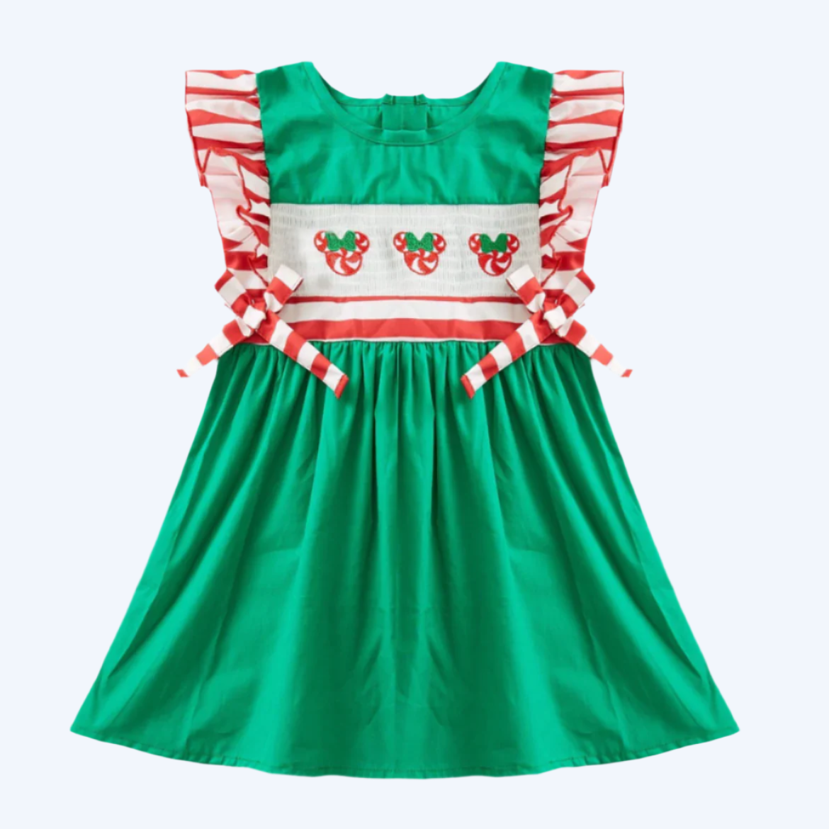 Christmas magical machine embroidery smocked dress