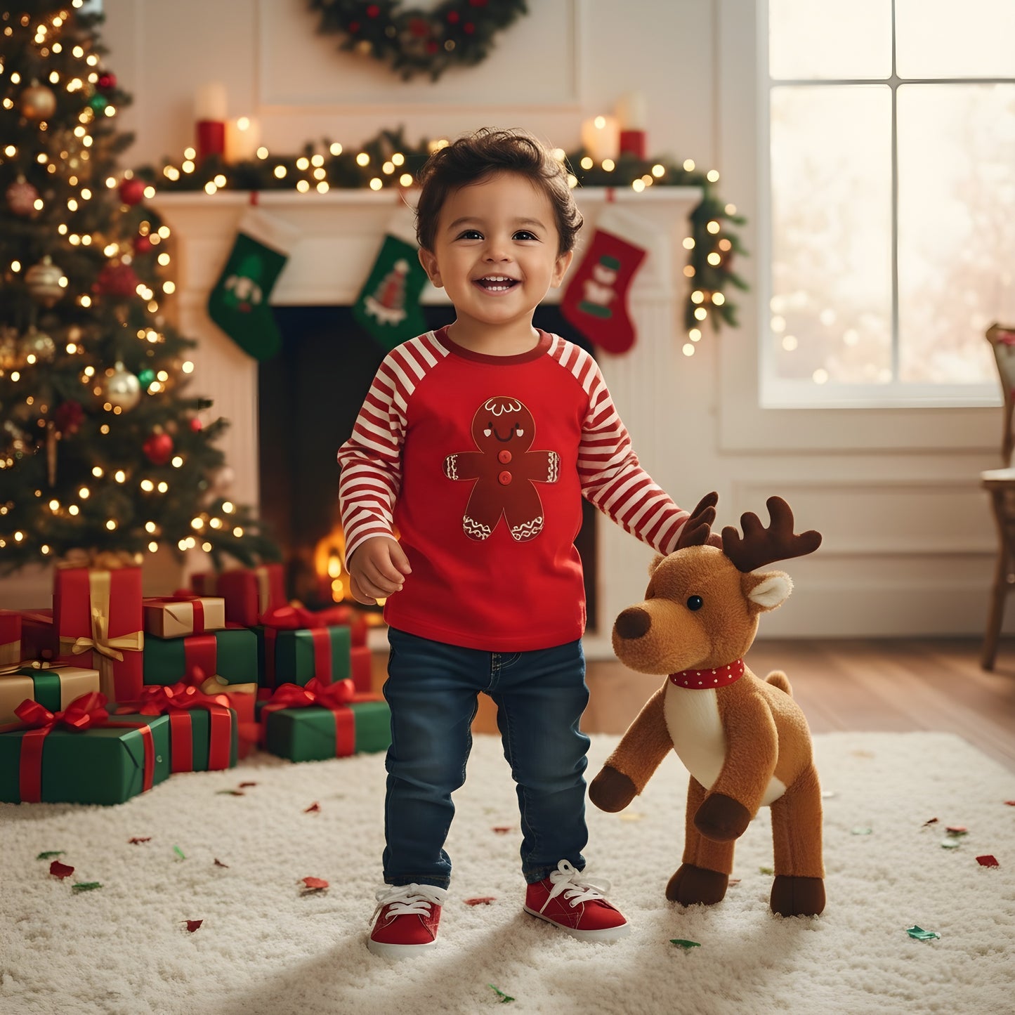 KIDS GINGERBREAD CHRISTMAS LONG SLEEVE SHIRT