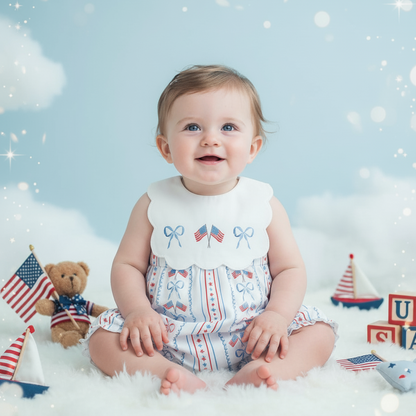 PATRIOTIC GRANDMILLENNIAL BUBBLE WITH HAND EMBROIDERY