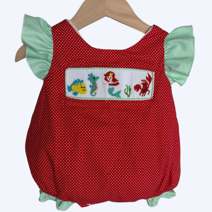 MAGICAL LITTLE MERMAID - HAND SMOCKED GIRLS BUBBLE