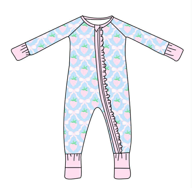 Strawberries and Ribbons - Exclusive Print - Loungewear Zippy