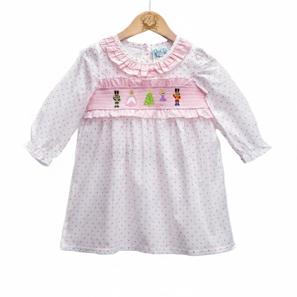 Girls Nutcracker – Pink Smocked Dress