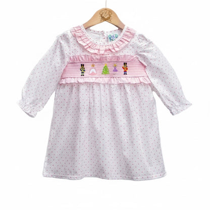 Girls Nutcracker – Pink Smocked Dress