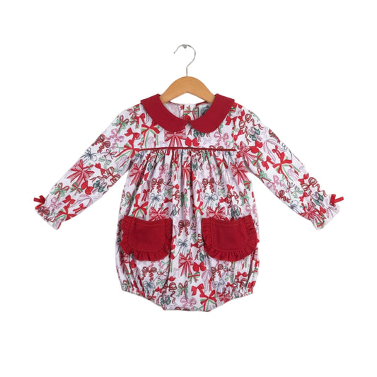 Christmas Bows And Ribbons Festive Pocket Bubble Long Sleeve