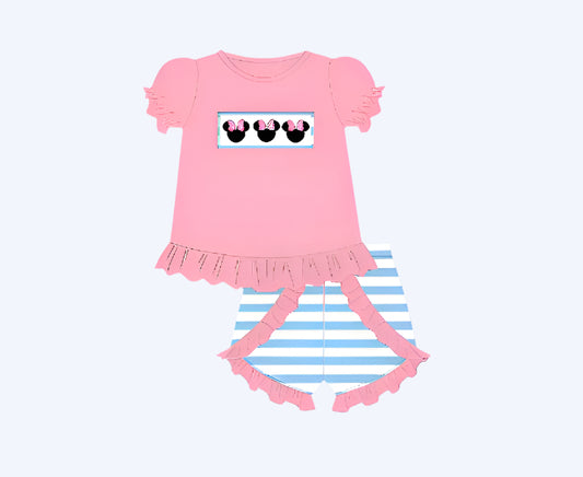 MAGICAL BOW MOUSE - HAND SMOCKED PINK SET - ETA JULY