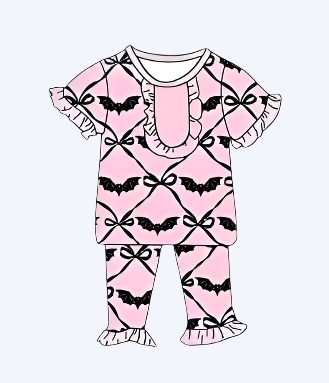 GET BATTY FOR BOWS SHORT SLEEVE PAJAMAS SET