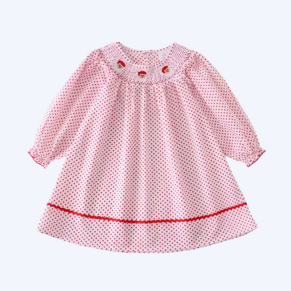 CHRISTMAS - SMOCKED SANTA DRESS POLKA DOT