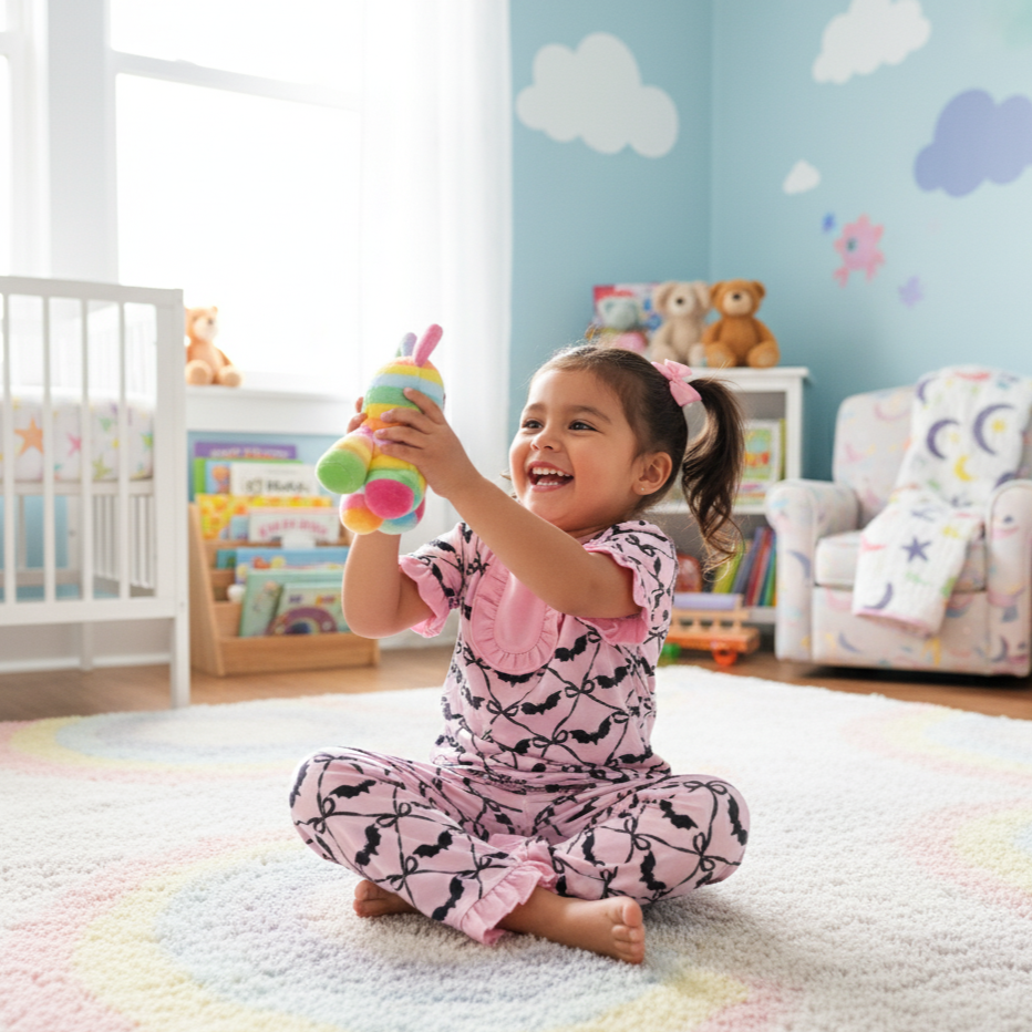 GET BATTY FOR BOWS SHORT SLEEVE PAJAMAS SET