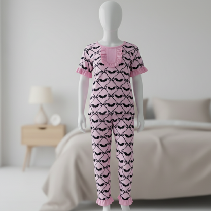 GET BATTY FOR BOWS SHORT SLEEVE PAJAMAS SET