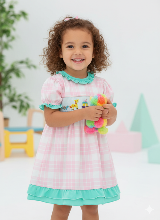 SUNDAY BEST - NOAH’S ARK - HAND SMOCKED DRESS