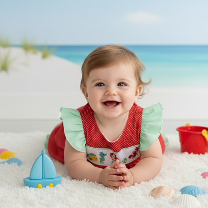 MAGICAL LITTLE MERMAID - HAND SMOCKED GIRLS BUBBLE