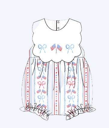 PATRIOTIC GRANDMILLENNIAL BUBBLE WITH HAND EMBROIDERY