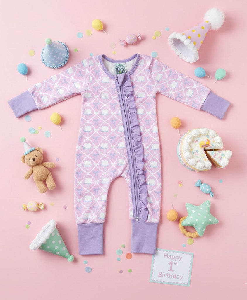 Birthday Cake And Bow Girl Zippy