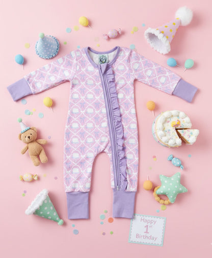 Birthday Cake And Bow Girl Zippy