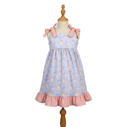 Grandmillennial Easter Bunny And Bows Girl Dress