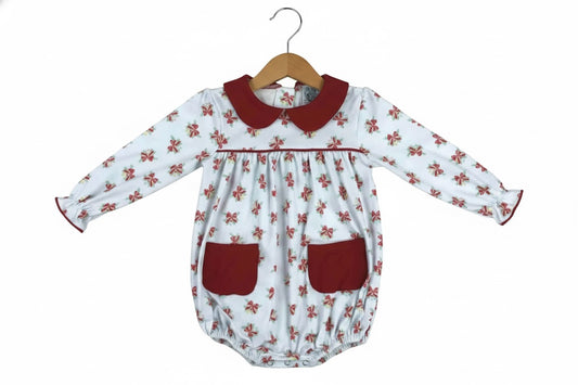 Christmas Bow And Pearl Bubble