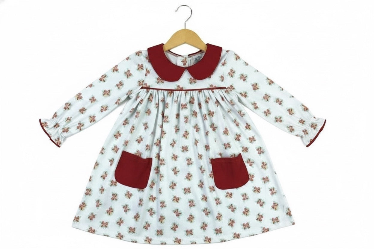 Christmas Bow And Pearl Dress