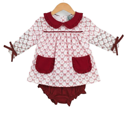 Grandmillennial Valentines Hearts & Bows Bloomer Set