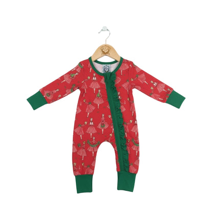 Vintage Christmas Lady Icons - Girls Zippy Romper