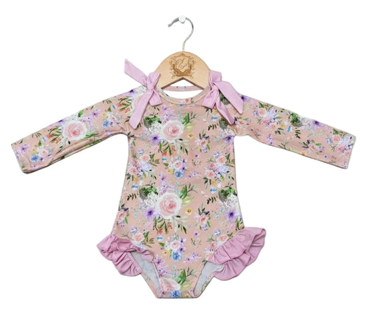 Adeline Floral Rashguard Swimsuit (Runs Huge)