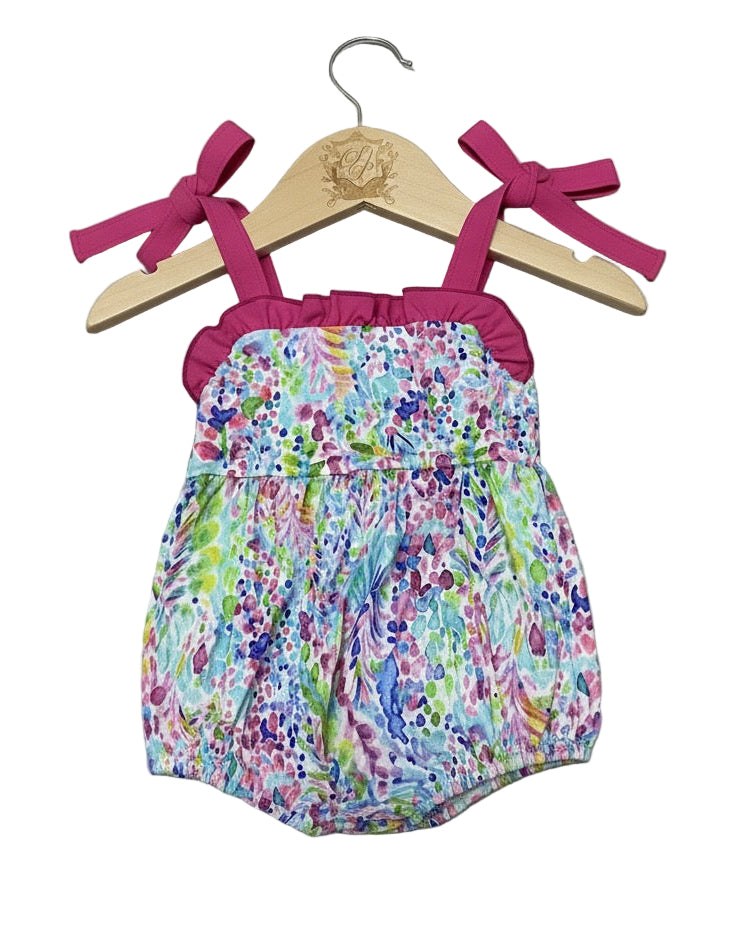 Tropical Wave Watercolor Bubble With Shoulder Strap Tie