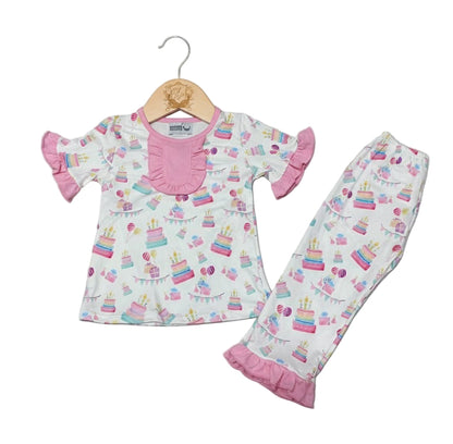Birthday Cake Dreams Short Sleeve Pajama Pants Set