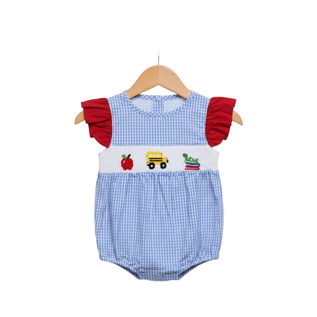 Back To School - Hand Smocked - Bubble - Pleats Need Ironing So Sold As Defective