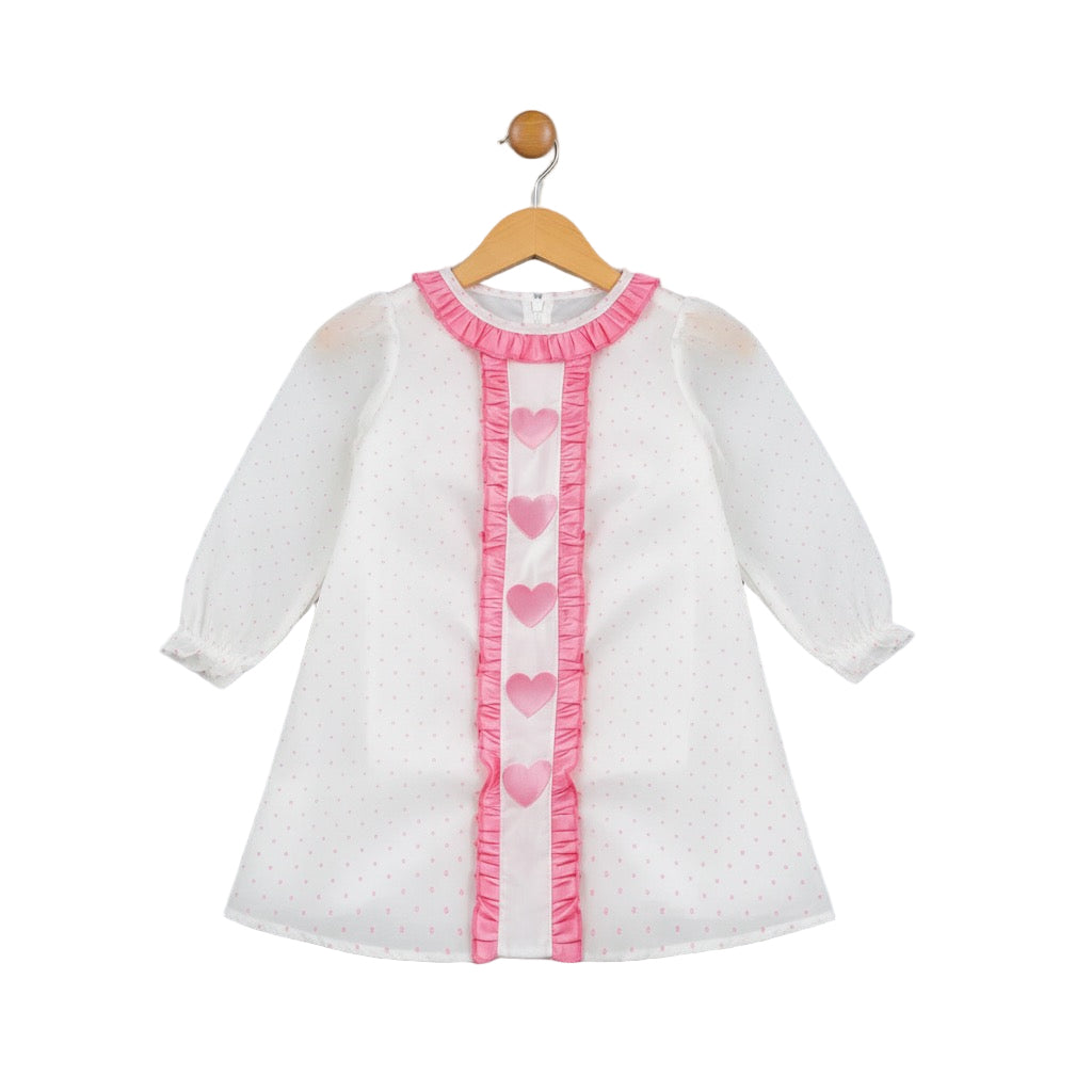 Valentines Hearts Dress - Embroidered Appliqué