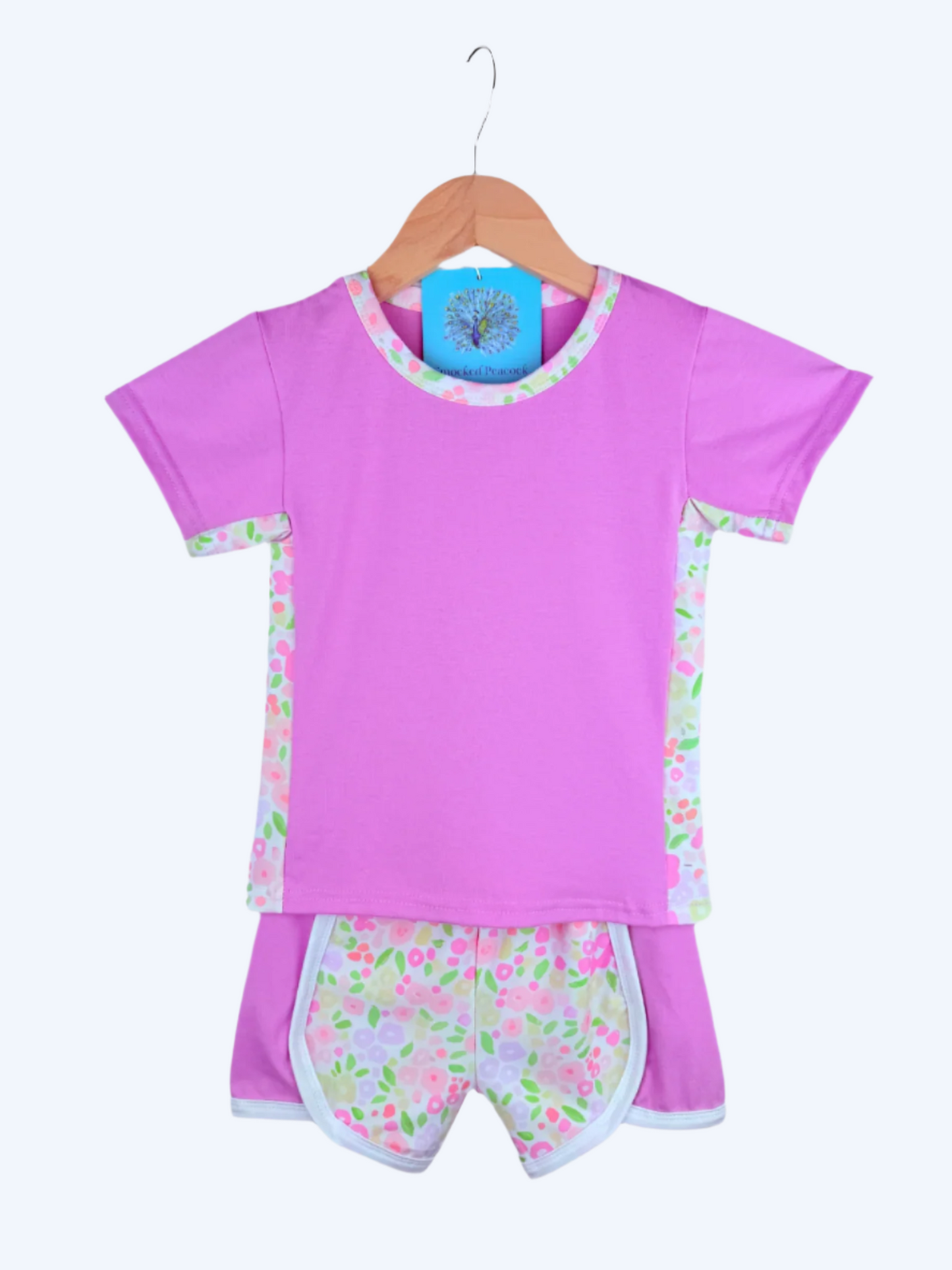 GIRLS SPORTS SHORTS SET - EVERLY FLORAL PRINT