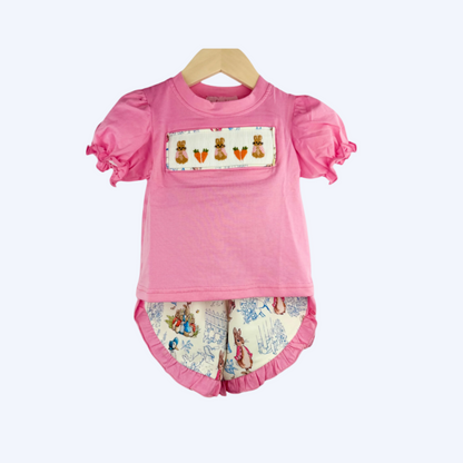 STORY BOOK - PETER RABBIT - HAND SMOCKED GIRLS SET