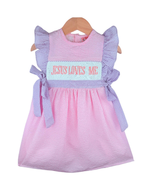 Hand Smocked Dress - Jesus Loves Me