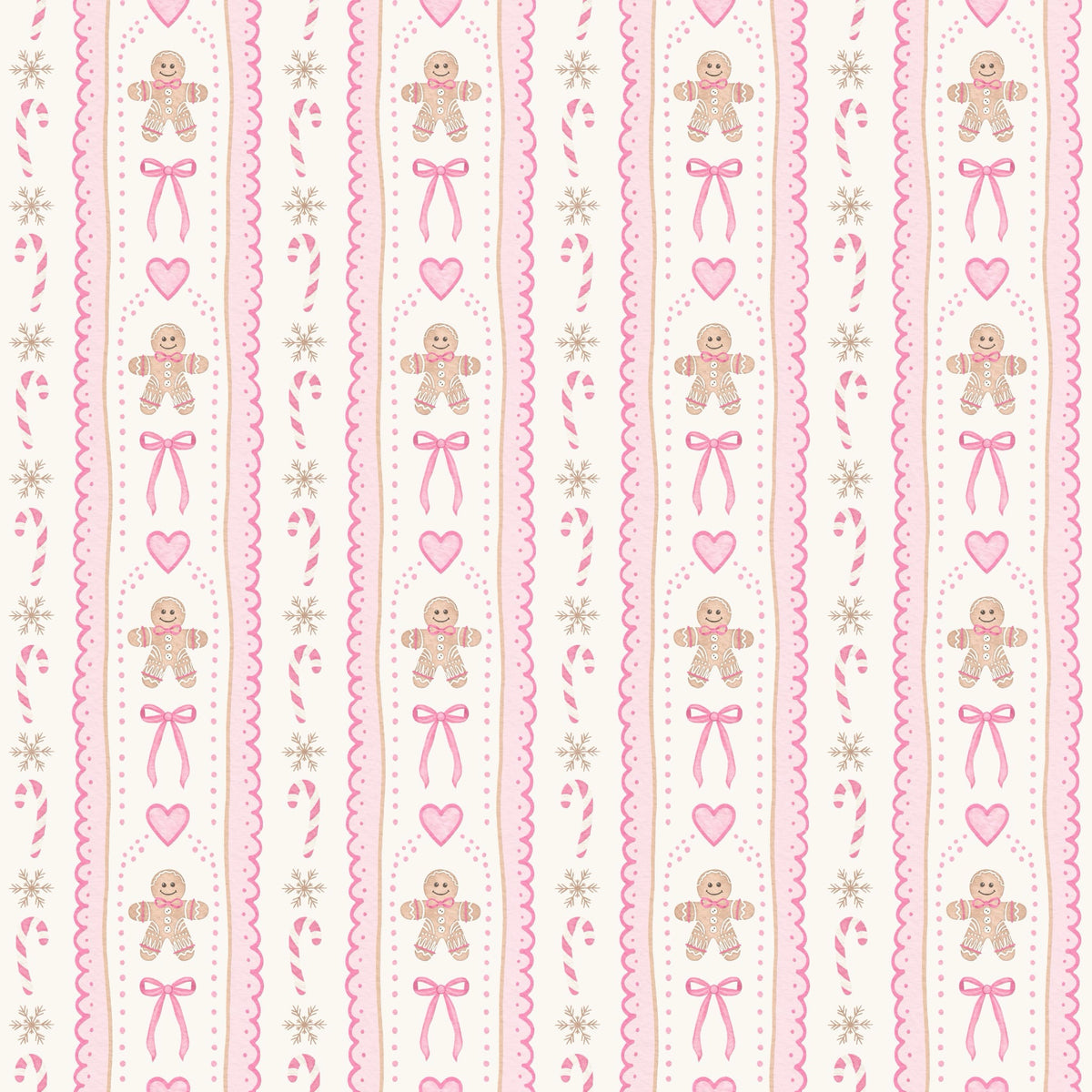 Pink Gingerbread Bows Bamboo Ruffle Zippy