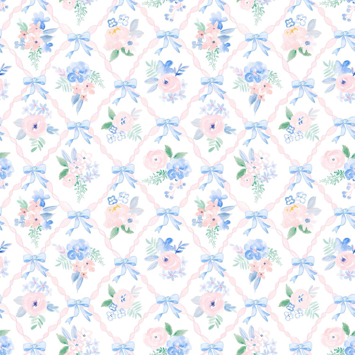 Pastel Trellis Floral Ruffle Zippy Sleeper