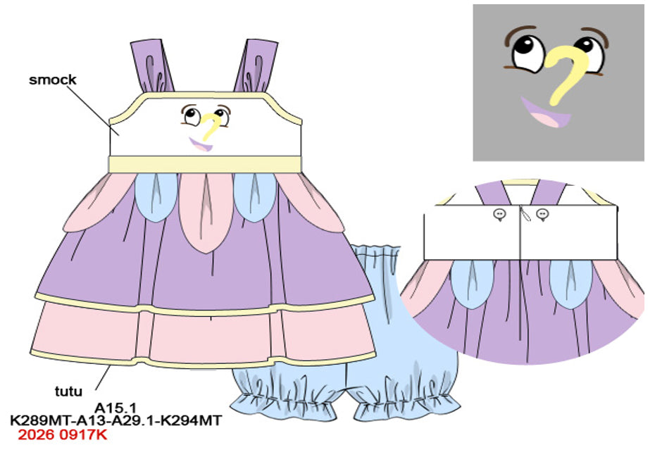 Girls Hand-Smocked Enchanted Teacup Bloomer Set - Lavender