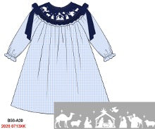 Christmas Girls Hand Smocked Nativity Dress