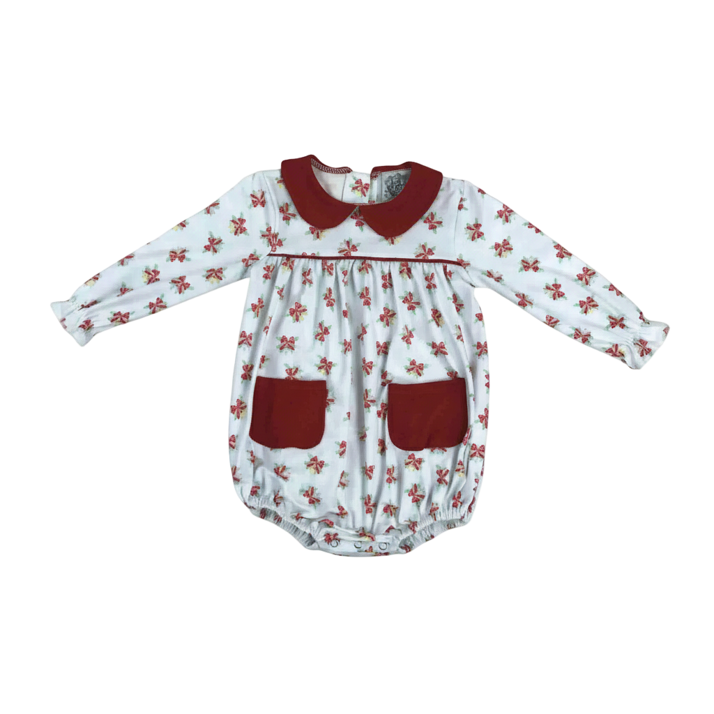 Christmas Bow And Pearl Bubble