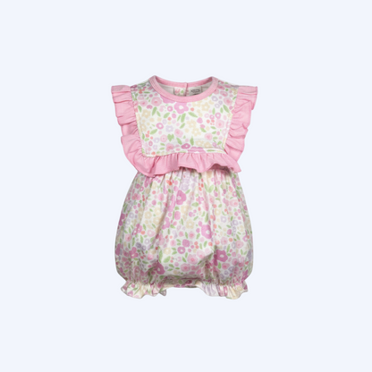 EVERLY’S FLOWERS RUFFLE BIB BUBBLE